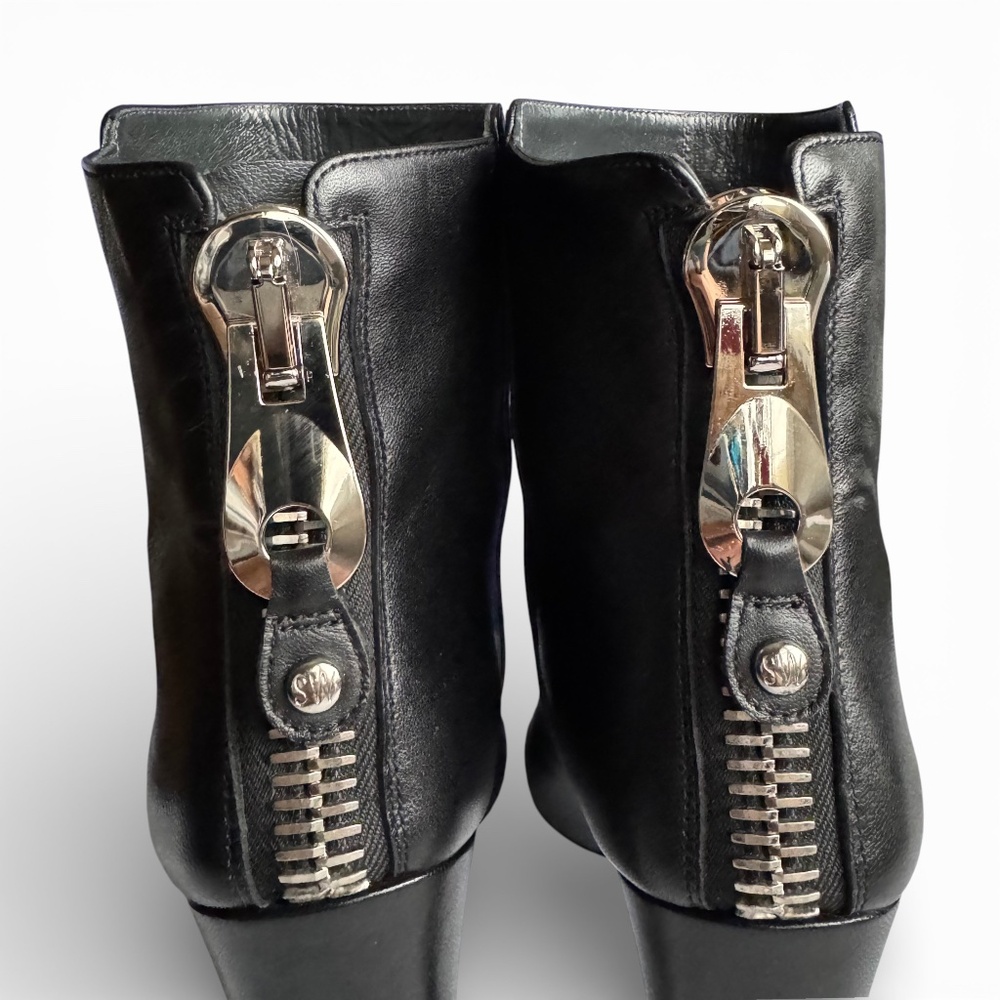 STUART WEITZMAN Mizzip ankle boots black leather size 9 - Picture 3 of 15